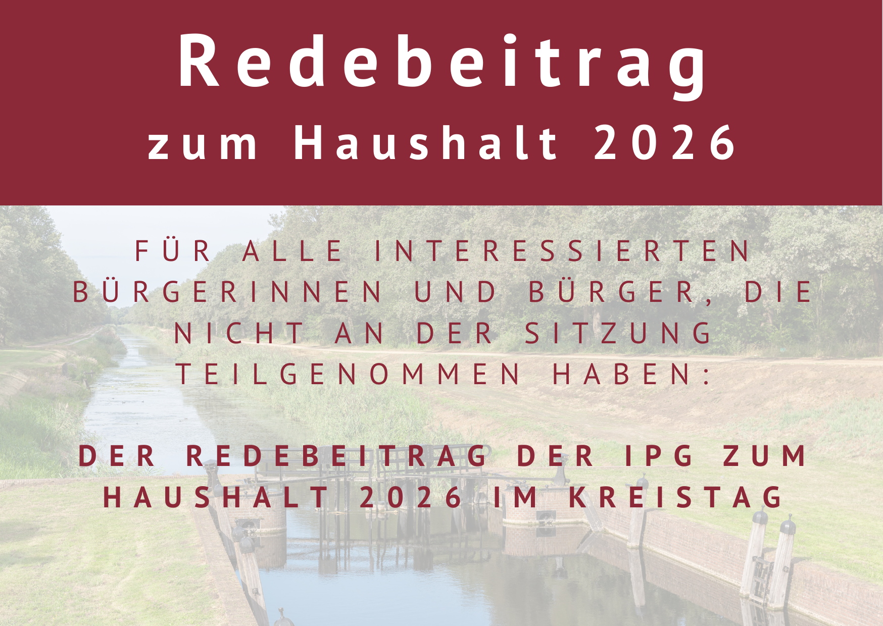 Haushaltsrede 2026 im Kreistag am 11.12.2025