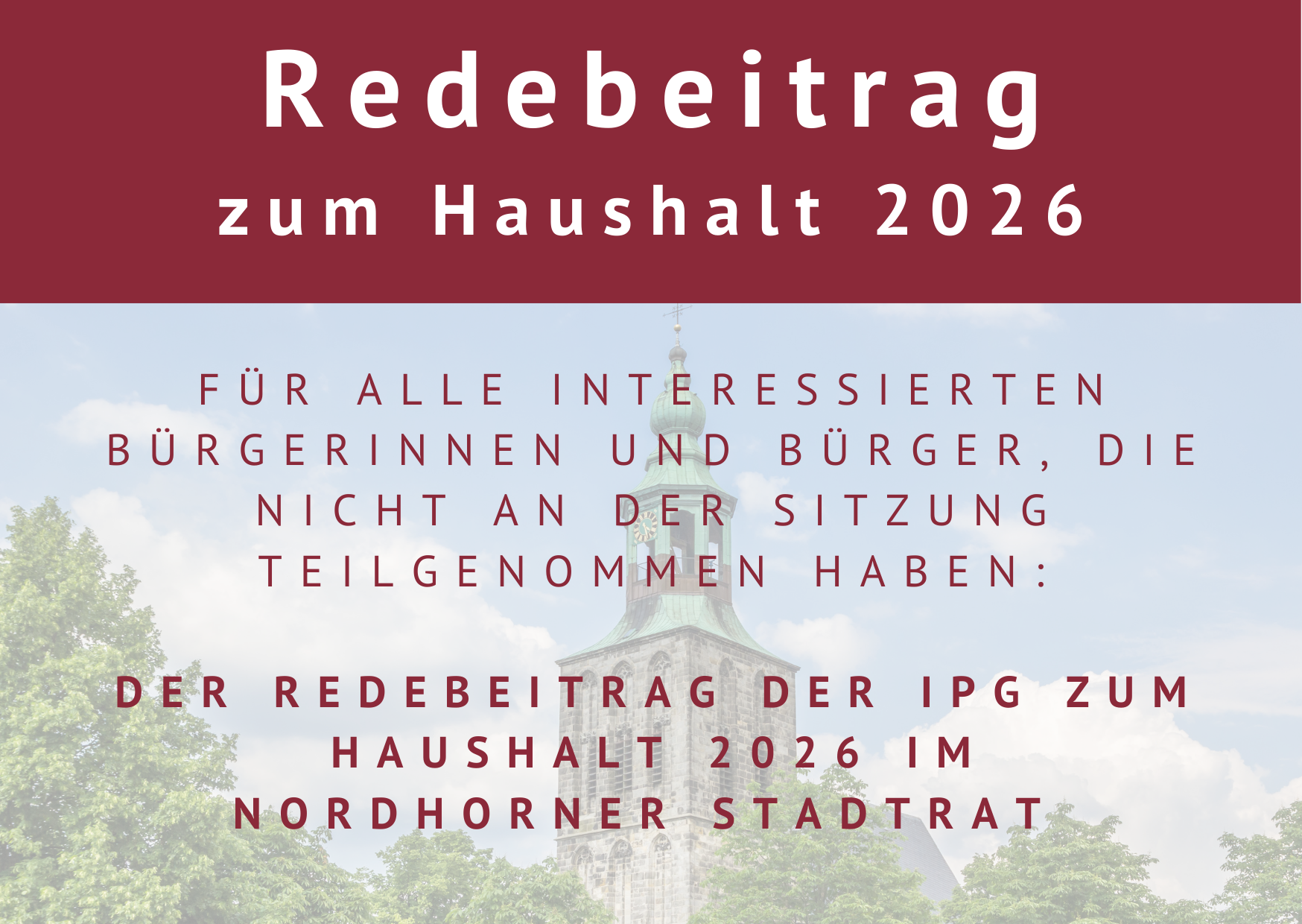Haushaltsrede 2026 im Stadtrat am 12.12.2025
